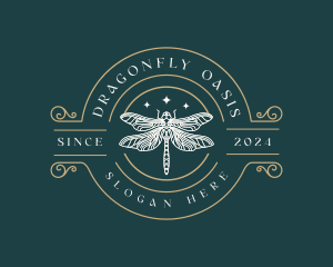 Decorative Dragonfly Insect logo design