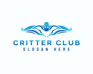 Swimming Sports Club Athlete logo design