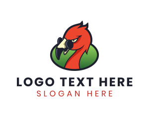 Orange Flamingo Bird logo