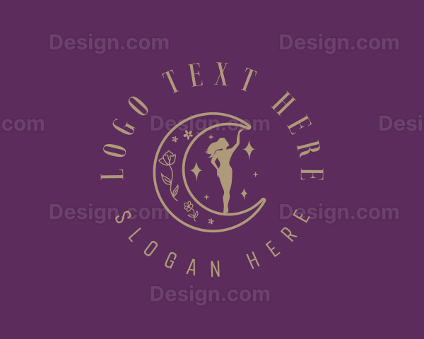 Elegant Moon Woman Logo