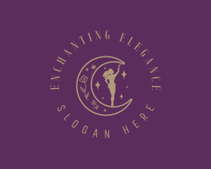 Elegant Moon Woman logo