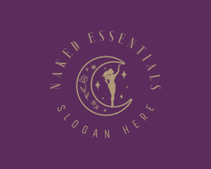 Elegant Moon Woman logo design