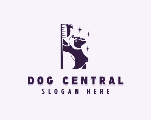 Toothbrush Pet Dog logo design