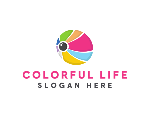 Colorful Ball Lens logo design