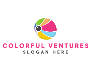 Colorful Ball Lens logo design