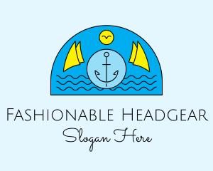 Anchor Ocean Wave logo design