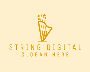 Piano Harp Guitar logo design