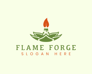 Lotus Candle Flame logo design