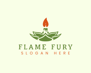 Lotus Candle Flame logo design