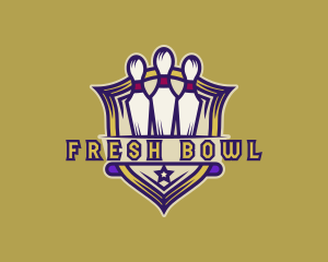 Bowling Bowl Shield logo design