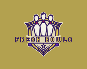 Bowling Bowl Shield logo design