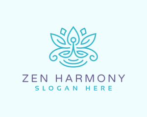 Yoga Zen Lotus logo design