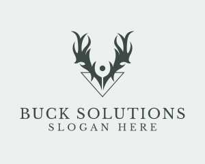 Luxury Reindeer Antler  logo design