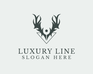 Luxury Reindeer Antler  logo design