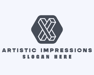 Geometric Letter X logo design