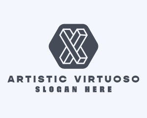 Geometric Letter X logo design