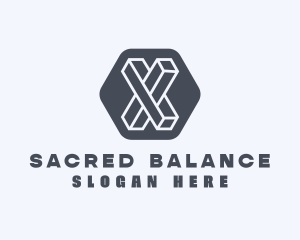 Geometric Letter X logo design