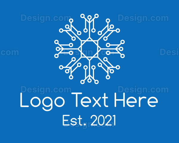 Modern Circuit Snowflake Logo