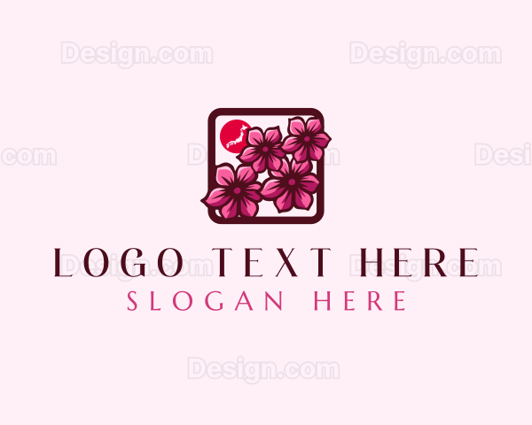 Japan Cherry Blossom Flower Logo