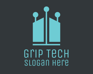 Blue Tech Lights House logo design