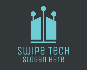 Blue Tech Lights House logo design