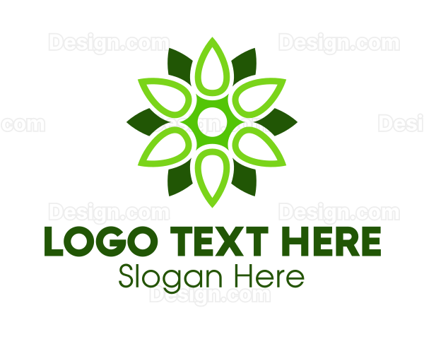 Green Drop Flower Logo