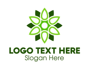 Green Drop Flower logo