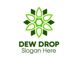 Green Drop Flower logo design