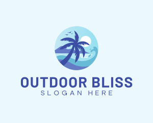 Beach Vacation Destination logo design