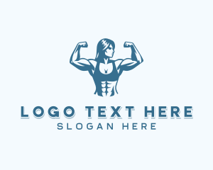 Bodybuilding Woman Workout Logo