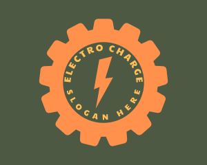 Orange Gear Lightning logo design