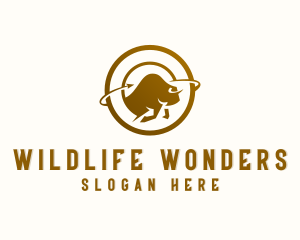 Bison Wildlife Animal logo design