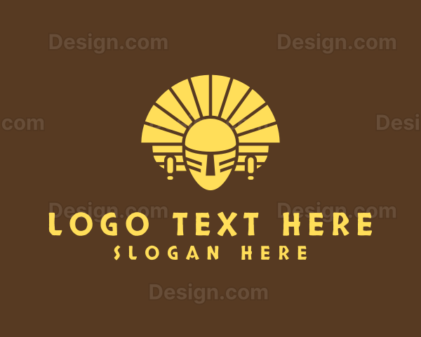 Mayan Mask Headdress Logo