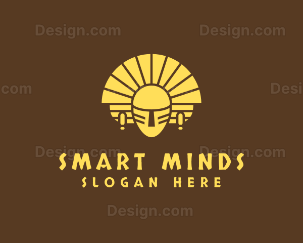 Mayan Mask Headdress Logo