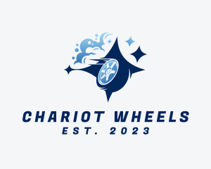 Sparkling Wheel Car Wash  logo design