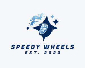 Sparkling Wheel Car Wash  logo design