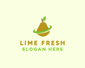 Fruit Pear Orbit logo design