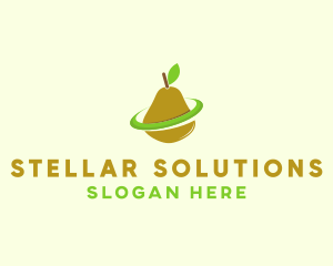 Fruit Pear Orbit logo design