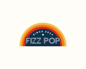 Retro Vinyl Sunset logo design