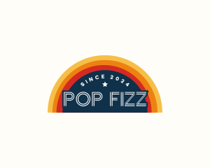 Retro Vinyl Sunset logo design