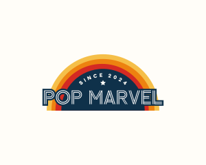 Retro Vinyl Sunset logo design