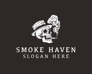 Smoking Skull Cigarette logo design