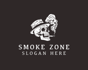 Smoking Skull Cigarette logo design