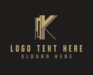 Geometric Brown Letter K logo