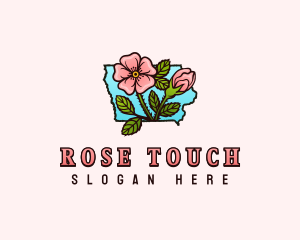 Iowa Rose Flower logo