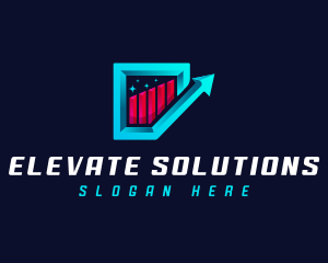 Arrow Graph Statistics logo design