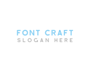 Modern Lined Font Text logo design