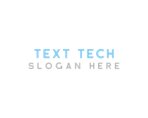 Modern Lined Font Text logo design