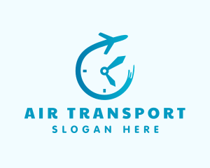 Logistics Airplane Clock logo design