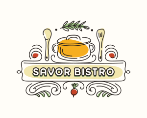 Cafeteria Restaurant Cook logo design